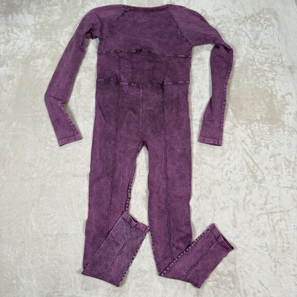 Free People Movement Good Karma Jumpsuit Washed Purple Women’s Size XS/S - Picture 6 of 9